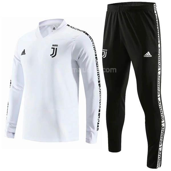 adidas juventus 2019-2020 beyaz v yakalı svetşört