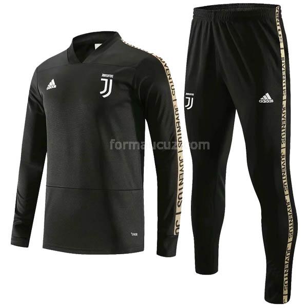 adidas juventus 2019-2020 siyah v yakalı svetşört