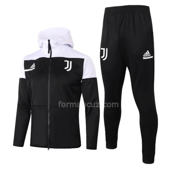 adidas juventus 2020-21 siyah beyaz kapüşonlu ceket