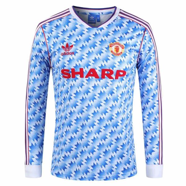 adidas manchester united 1990-1992 uzun kollu deplasman maç retro formaları