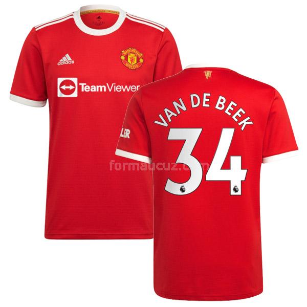 adidas manchester united 2021-22 van de beek İç saha maç forması