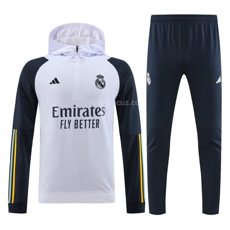 adidas real madrid 2023-24 23810a1 beyaz kapüşonlu svetşört