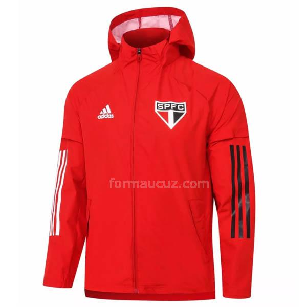 adidas são paulo fc 2020-21 kırmızı yağmurluk