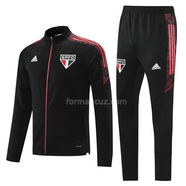 adidas são paulo fc 2021-22 siyah kırmızı ceket