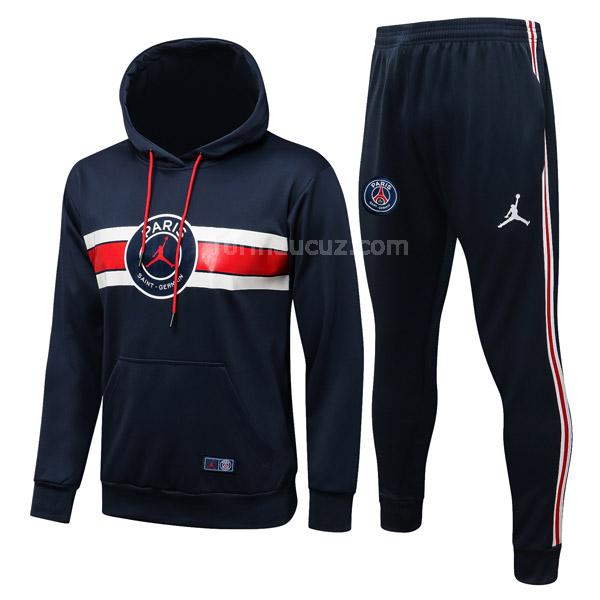 air jordan paris saint germain 2021-22 lacivert kapüşonlu svetşört