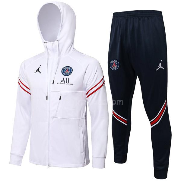 air jordan paris saint germain 2021-22 psg1 beyaz kapüşonlu ceket