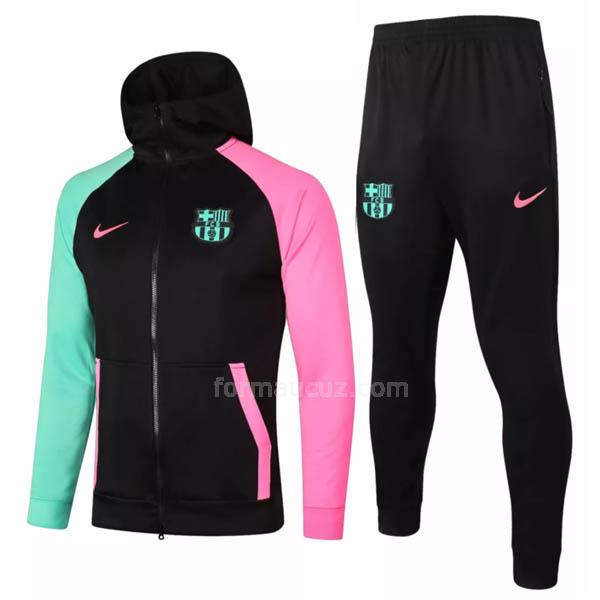 nike barcelona 2020-21 ii siyah kapüşonlu ceket