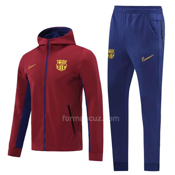 nike barcelona 2020-21 kırmızı kapüşonlu ceket