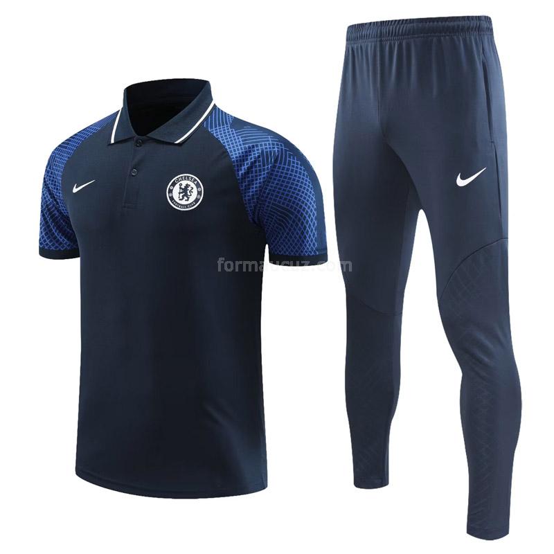 nike chelsea 2023 2317a1 lacivert polo ve eşofman altı