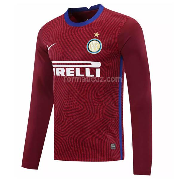 nike inter milan 2020-21 uzun kollu kaleci kırmızı maç forması