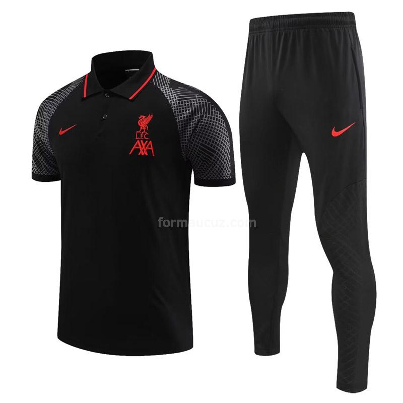 nike liverpool 2023 2317a1 siyah polo ve eşofman altı