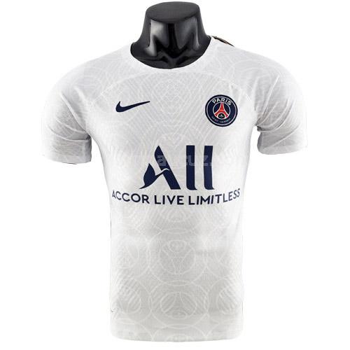 nike paris saint germain 2022-23 oyuncu sürümü pre-match beyaz bl2 forması