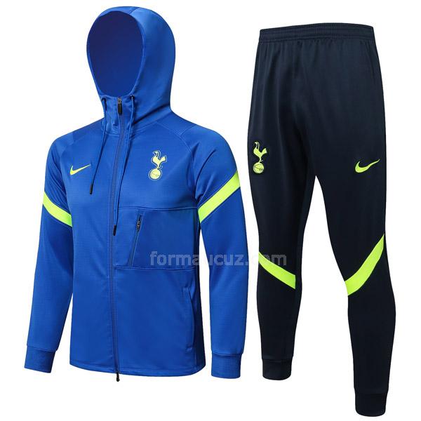 nike tottenham hotspur 2021-22 mavi kapüşonlu ceket