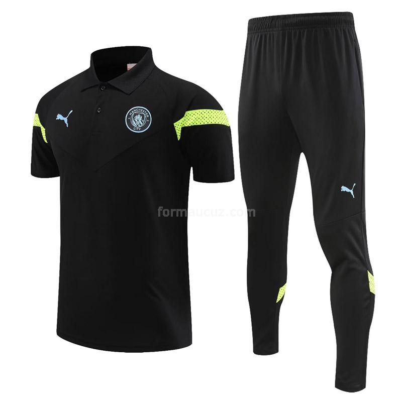 puma manchester city 2023 2317a1 siyah polo ve eşofman altı